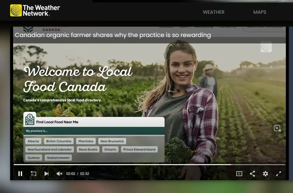 Local Food Canada Featured by The Weather Network