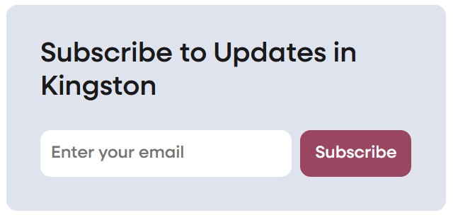 Newsletter signup form on Local Food Canada